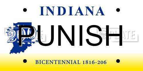 PUNISH Indiana License Plate