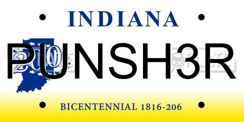 PUNSH3R Indiana License Plate