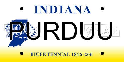 PURDUU Indiana License Plate