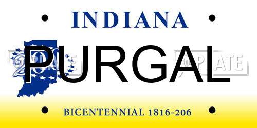 PURGAL Indiana License Plate