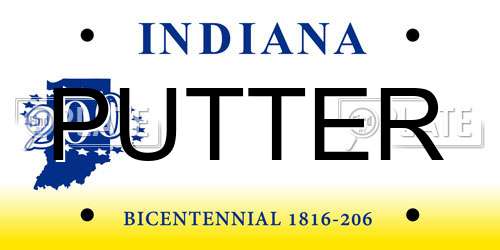 PUTTER Indiana License Plate