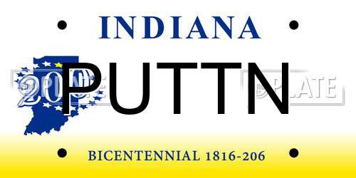 PUTTN Indiana License Plate