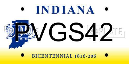 PVGS42 Indiana License Plate