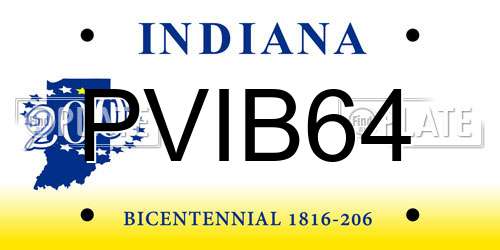 PVIB64 Indiana License Plate