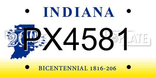 PX4581 Indiana License Plate