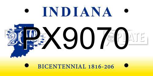PX9070 Indiana License Plate