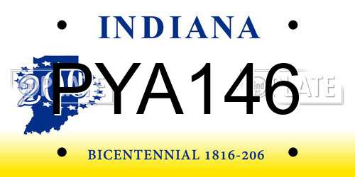 PYA146 Indiana License Plate