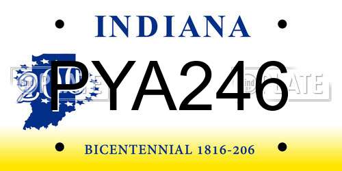 PYA246 Indiana License Plate