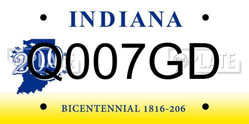 Q007GD Indiana License Plate