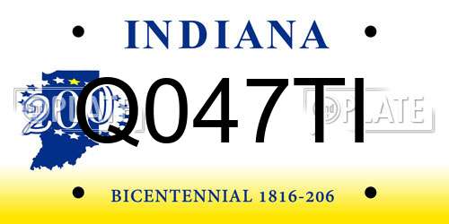 Q047TI Indiana License Plate