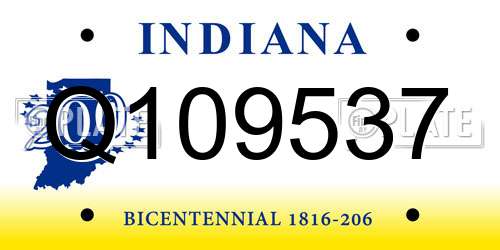 Q109537 Indiana License Plate