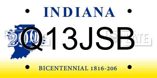 Q13JSB Indiana License Plate