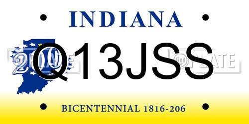Q13JSS Indiana License Plate