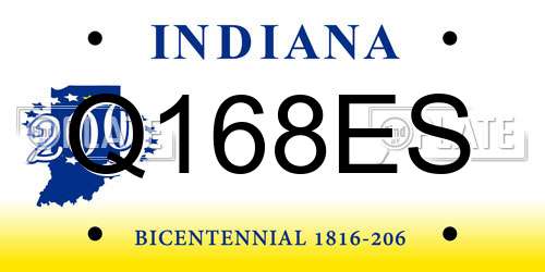 Q168ES Indiana License Plate