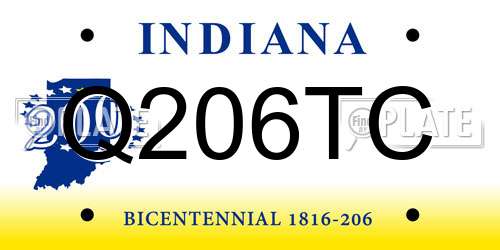 Q206TC Indiana License Plate