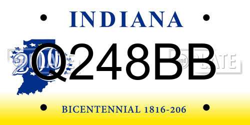 Q248BB Indiana License Plate