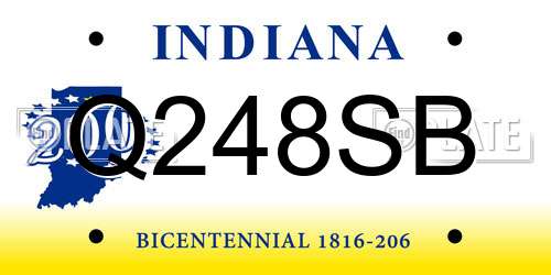 Q248SB Indiana License Plate