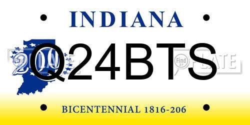 Q24BTS Indiana License Plate