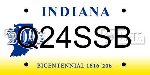 Q24SSB Indiana License Plate