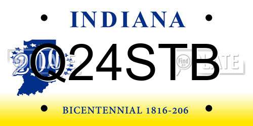 Q24STB Indiana License Plate