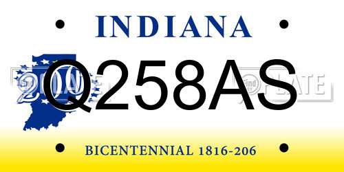 Q258AS Indiana License Plate
