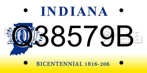 Q38579B Indiana License Plate