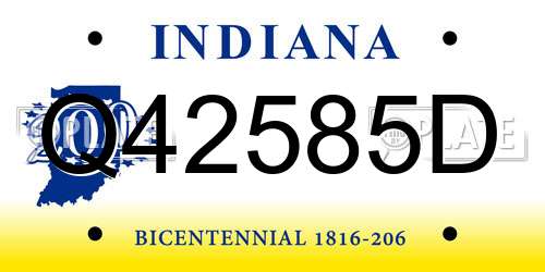 Q42585D Indiana License Plate