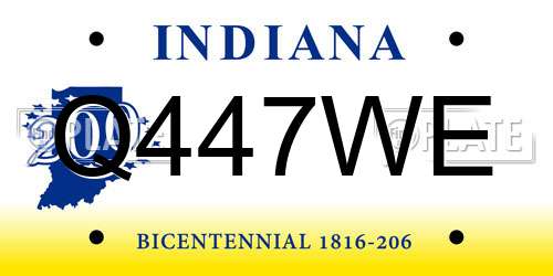 Q447WE Indiana License Plate