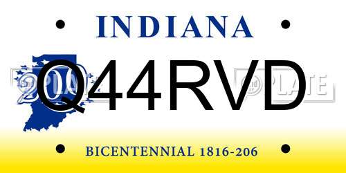 Q44RVD Indiana License Plate
