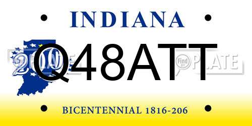 Q48ATT Indiana License Plate
