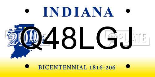 Q48LGJ Indiana License Plate
