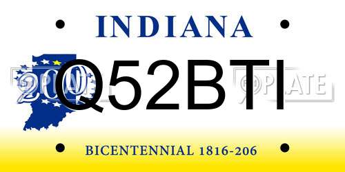 Q52BTI Indiana License Plate