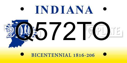 Q572TO Indiana License Plate