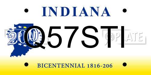 Q57STI Indiana License Plate