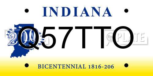 Q57TTO Indiana License Plate