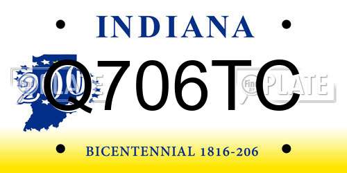 Q706TC Indiana License Plate
