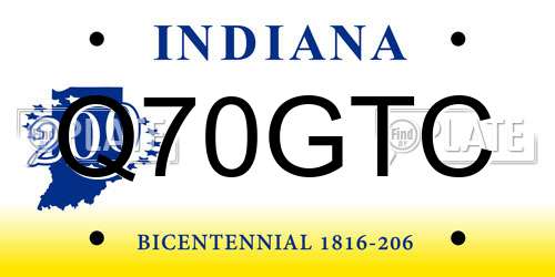 Q70GTC Indiana License Plate