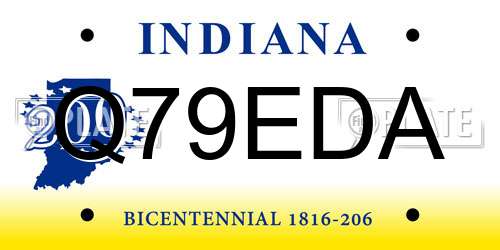 Q79EDA Indiana License Plate