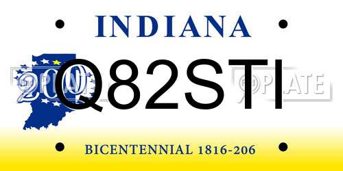 Q82STI Indiana License Plate