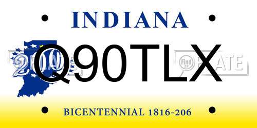 Q90TLX Indiana License Plate