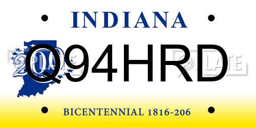 Q94HRD Indiana License Plate