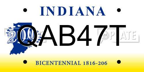 QAB47T Indiana License Plate
