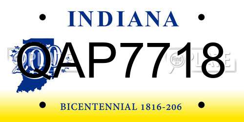 QAP7718 Indiana License Plate