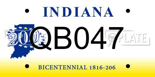 QB047 Indiana License Plate