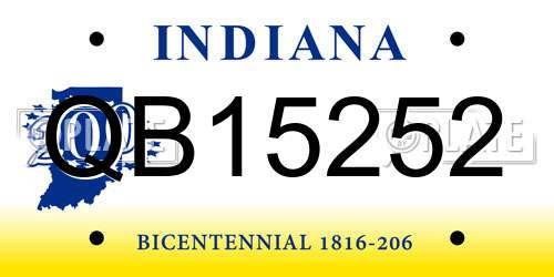 QB15252 Indiana License Plate