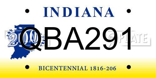 QBA291 Indiana License Plate