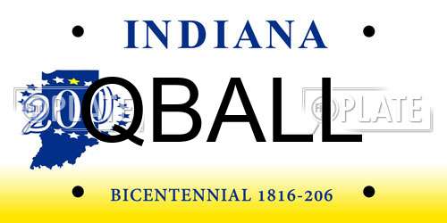 QBALL Indiana License Plate