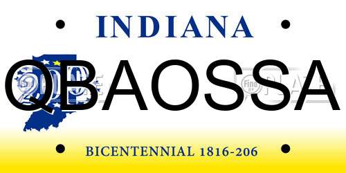QBAOSSA Indiana License Plate