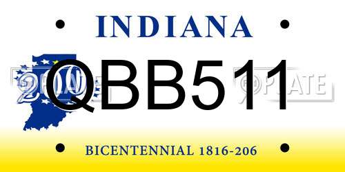 QBB511 Indiana License Plate