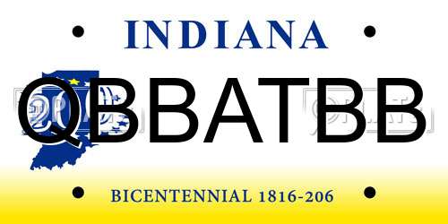 QBBATBB Indiana License Plate